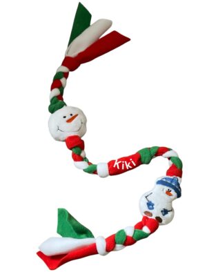 Fleecetouw met sneeuwbal en sneewpop